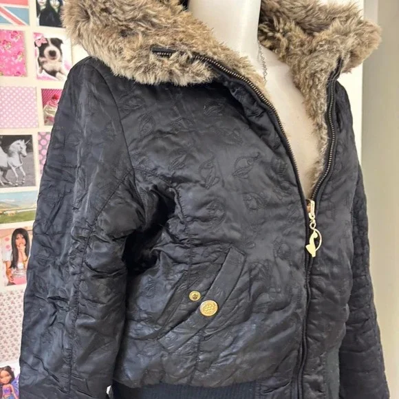 rare baby phat reversible faux fur puffer jacket - Picture 8 of 8